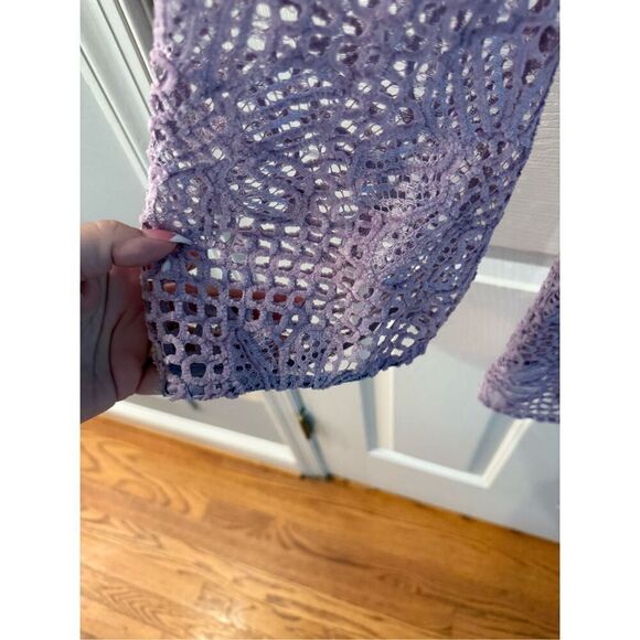 Majorelle Revolve Calvin Lavender Crochet Floral Pattern Crochet Bell Sleeve Dre - Picture 8 of 10